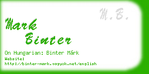 mark binter business card